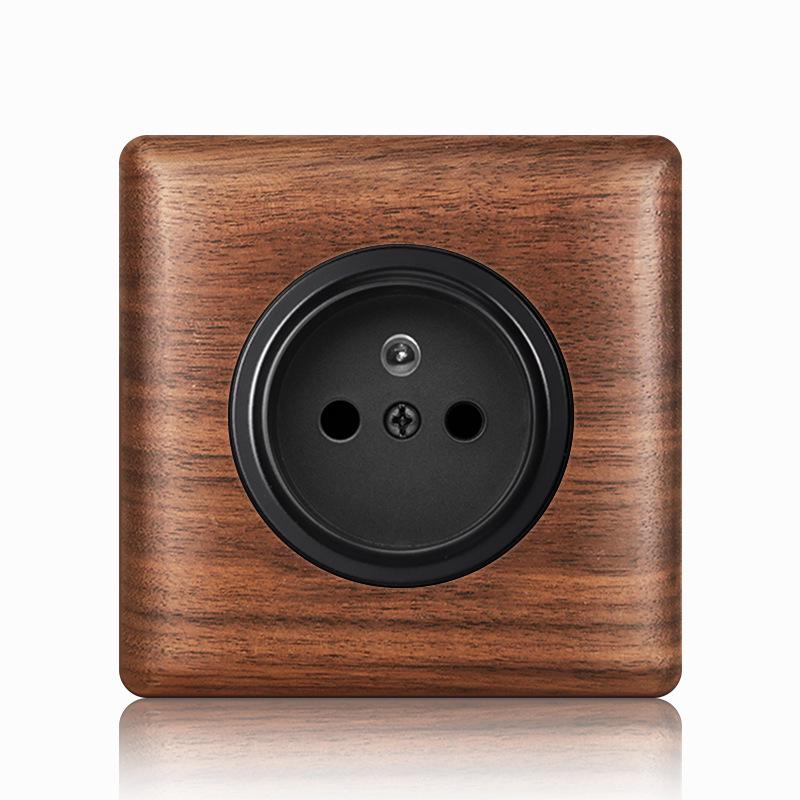 Nordic Toggle Industrial Style Solid Wood 86 Type Single/Double Gang Switch Socket