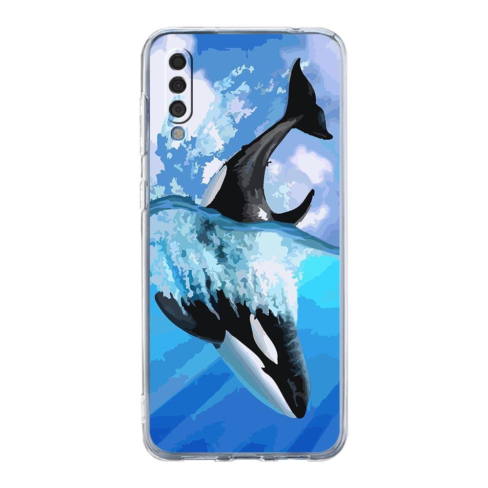 Case For Samsung A54 A52 A50 A70 A40 A20S A20E A02S A12 A14 A16 A22 A24 A42 A34 A32 5G A04s A06 Orca ocean lovely killer whale