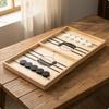 Wooden Game Board with Pucks Premium Sliding Discs Tabletop for Families, Kids,