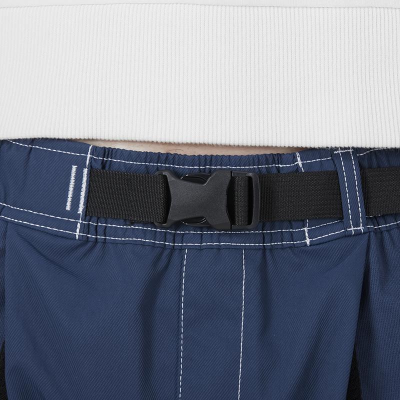 adidas Solid Color Belted Woven Track Pants Men Bottoms Blue HM7470