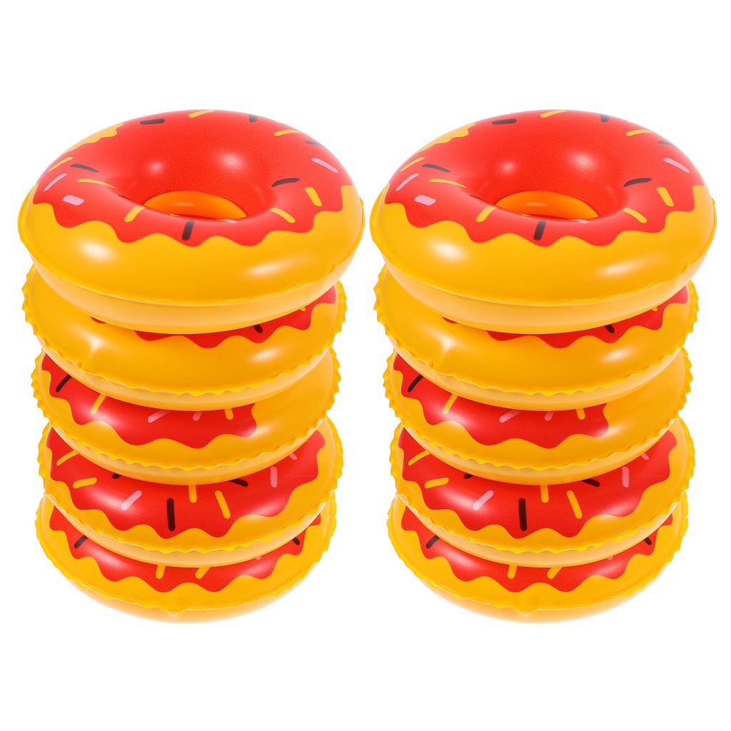 10pcs Ring Swim Mini Rings Swimming Toy Pool Miniature Dollhouse Inflatable Floating Lifebuoy Floaties Floats Tiny House Aid