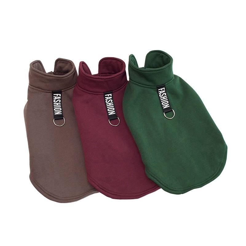 Fleece Dog Vest Small To Large Breeds - Warm Winter Jacket In Coffee Green Burgundy