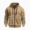 New European and American Spring and Autumn Men's Loose Hoodie Fleece Zipper Sweatshirt Neutral Multi-pocket Top