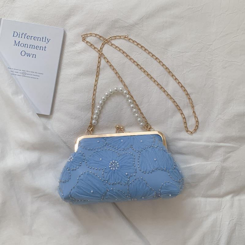 Blumenverschluss Perlen Handtasche, Clutch Tasche, Ketten Tasche, Beutel Tasche Aus Muscheln