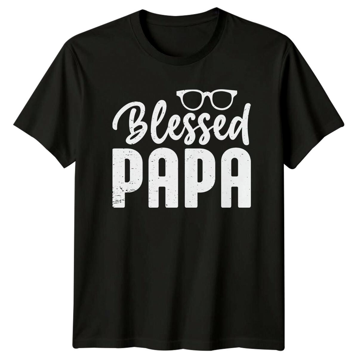 Blessed Papa Glasses T-Shirt, Fathers Day Gift For Men Or Women M