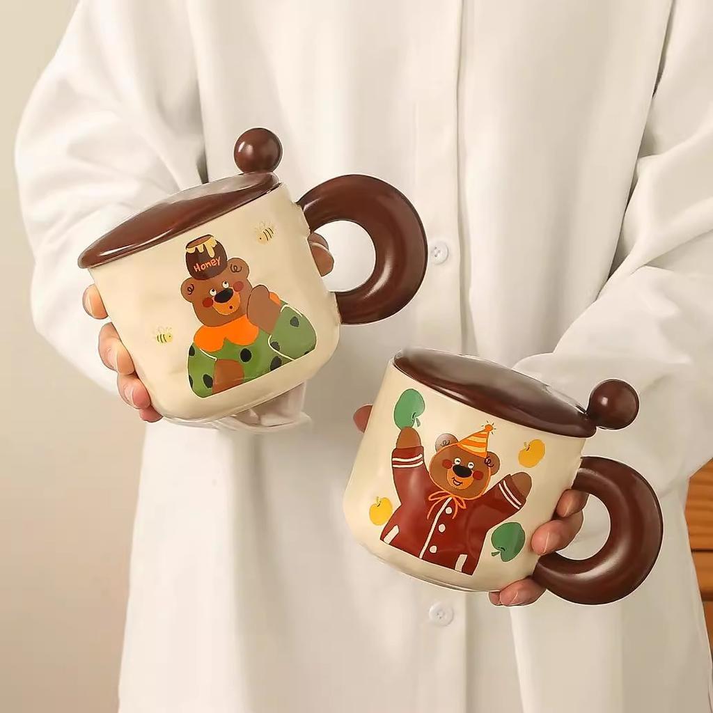 Suvenir Cană Ceramică Urs Desene Animate Personalizată Creativă Cană Cuplu Cană Apă Cadou Ziua de Naștere Fete