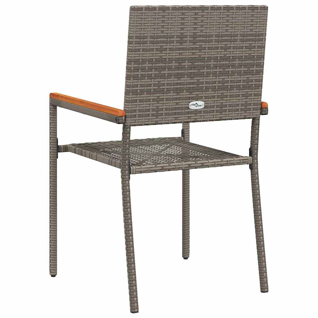 Garden Stackable Chairs 2 Pcs Gray and Brown 54 X 56 X 90 Cm