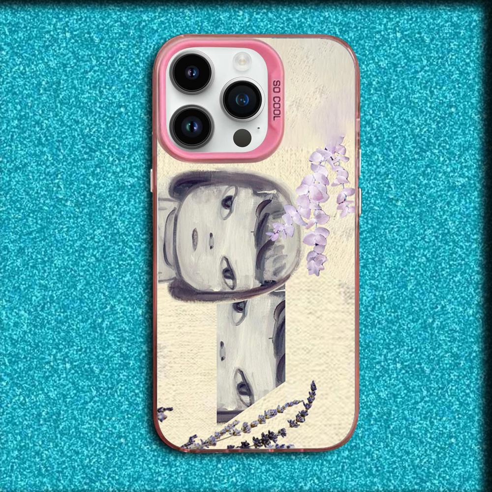 Cute Y-Yoshitomo Nara Phone Case For iPhone 16,15,14,13,12,11,Mini,Pro,MAX Pink Matte Silicone Cover