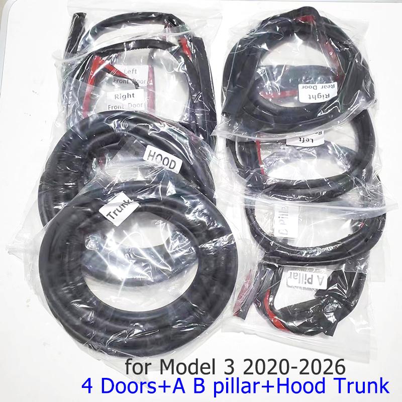vtrdn1 For Tesla Model 3 Y 2021-2026 Juniper Highland Car Door Seal Strips Rubber Hood Trunk Sunroof Sealing Kit Soundproof Accessories