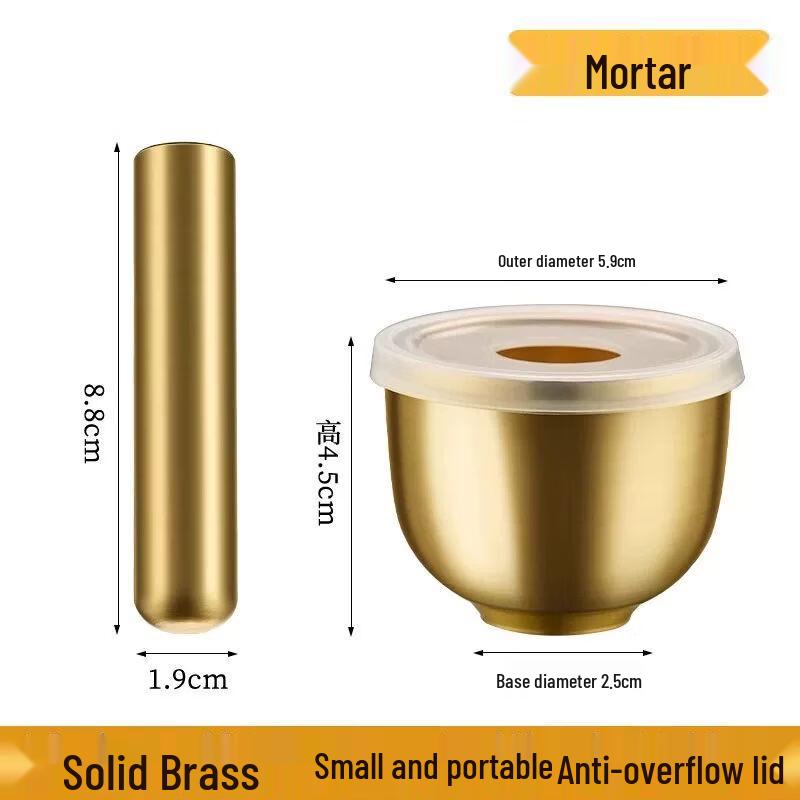 Brass Mortar and Pestle Set
