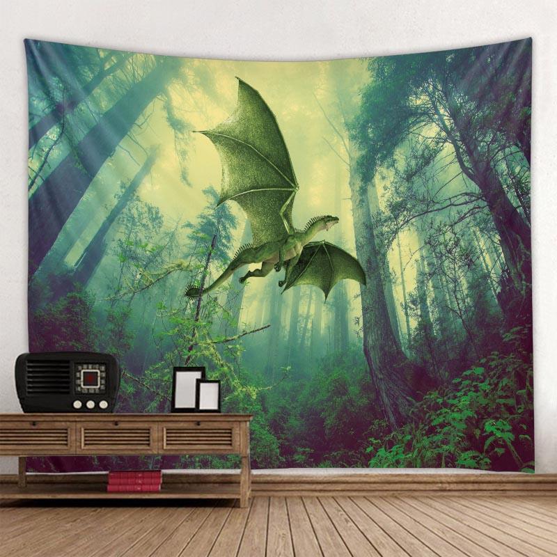 Green Jungle Tapestry Beautiful Natural Forest Large Wall Hanging Hippie Bohemian Mandala Wall Art Home Decoration 8 Sizes