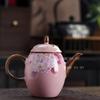140ml Pink Teapot Embroidered Ceramic Teapot Chinese Household Tea Pot Small Capacity Kung Fu Tea Set Tea Ceremony Accessories