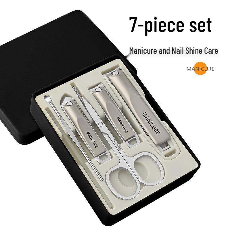 Premium 7-Piece Splash-Proof Nail Clipper Set: Durable, Portable & High-Grade with Ear Pick – Ideal for Home Use