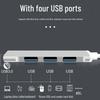 USB 3.0 Multi-Port Hub Splitter with Type-C for Laptops, Tablets, and Desktops