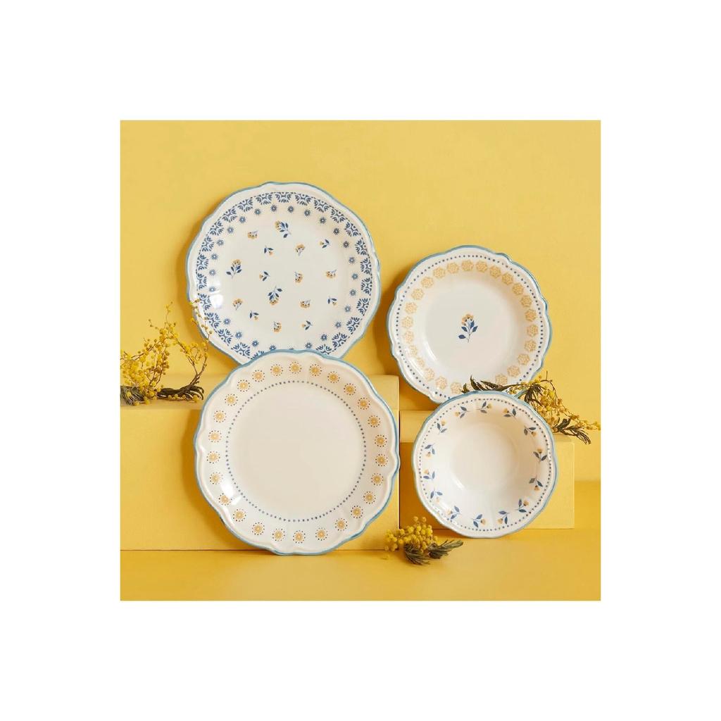 Mabel Steinzeug 24-teiliges Speiseservice für 6 Personen Blau