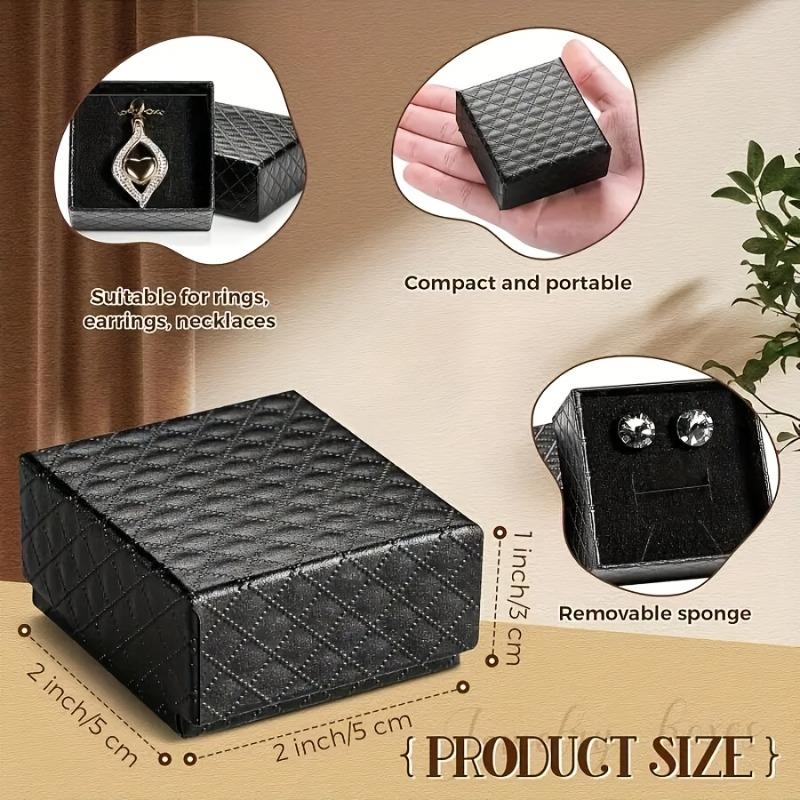10 st Smyckesorganisatör Box Set – Rutigt Design! Svart/Vit/Röd för Halsband, Ringar, Örhängen, Perfekt för Modeentusiaster