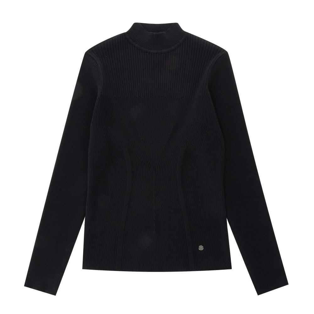 Pigc Women S Ribbed Turtleneck Sweater Black (Lfc240239) Black.Lfc240239/090