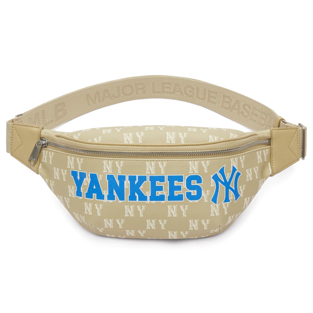 New MLB Artificial Leather Sling Bag Unisex Beige Yellow 3AHSM094N-50BGS