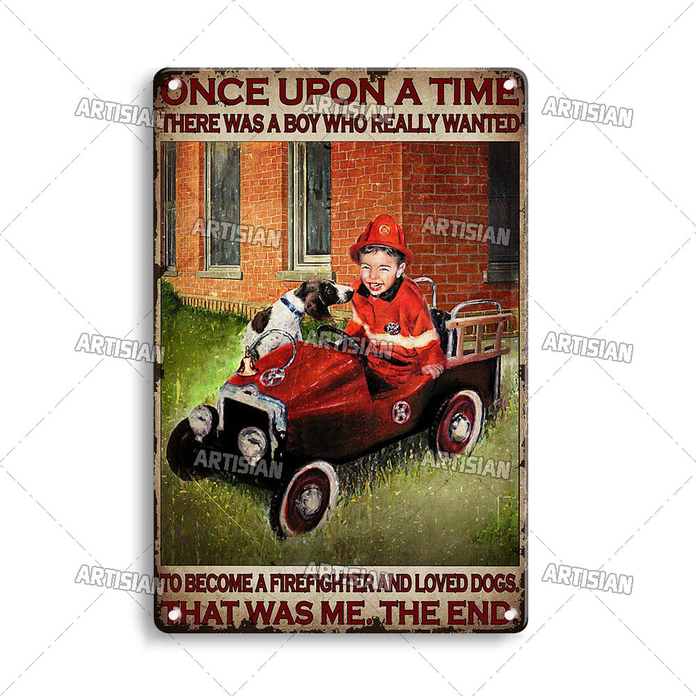 Artisian Firefighter Metal Sign Fireman Vintage Tin Plaque Retro Decorative Poster Wall Decor Garage Bar Pub Club Hotel Cafe