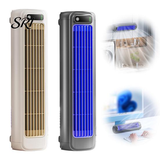 Compact Cooling Fan Portable Air Conditioner Rechargeable Wall-Mounted with 3 Speeds & Silent Bedroom LED Touch Screen Cooler for Kitchen Bathroom