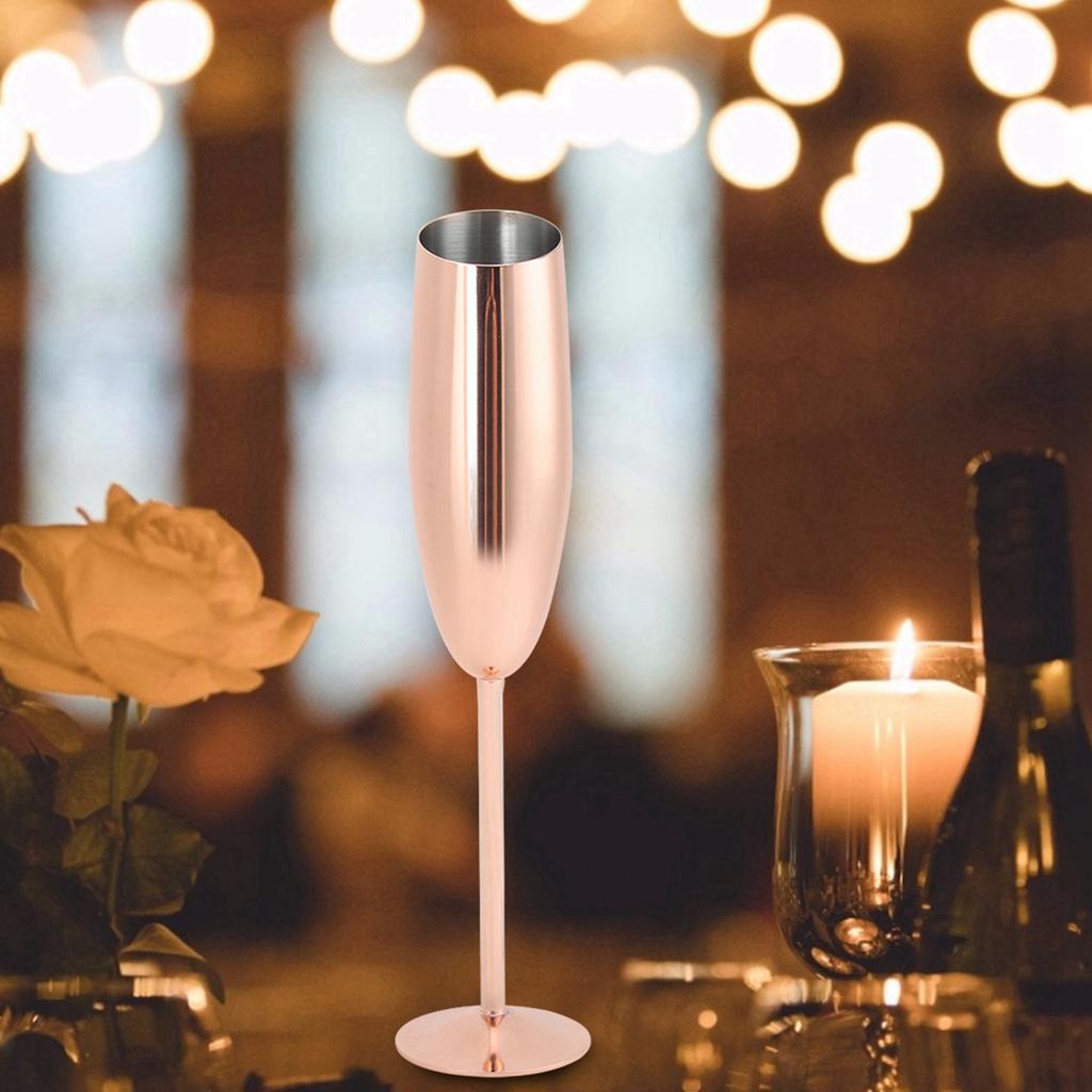 304 Stainless Steel Red Wine Glass Cocktail Champagne Glass Goblet Bar Supplies Rose Gold
