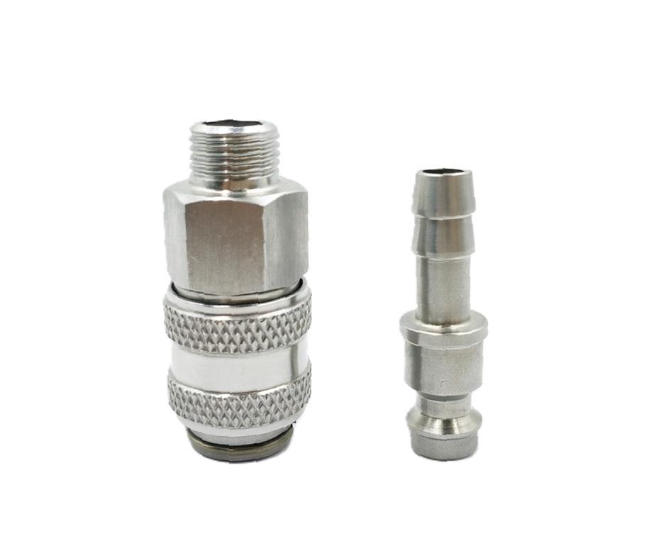 G1/8 BSP Mini Rectus 21 Series Pneumatic Fitting 304 Stainless Steel Fittings Withstand -30℃ to 200℃ extreme Temperatures