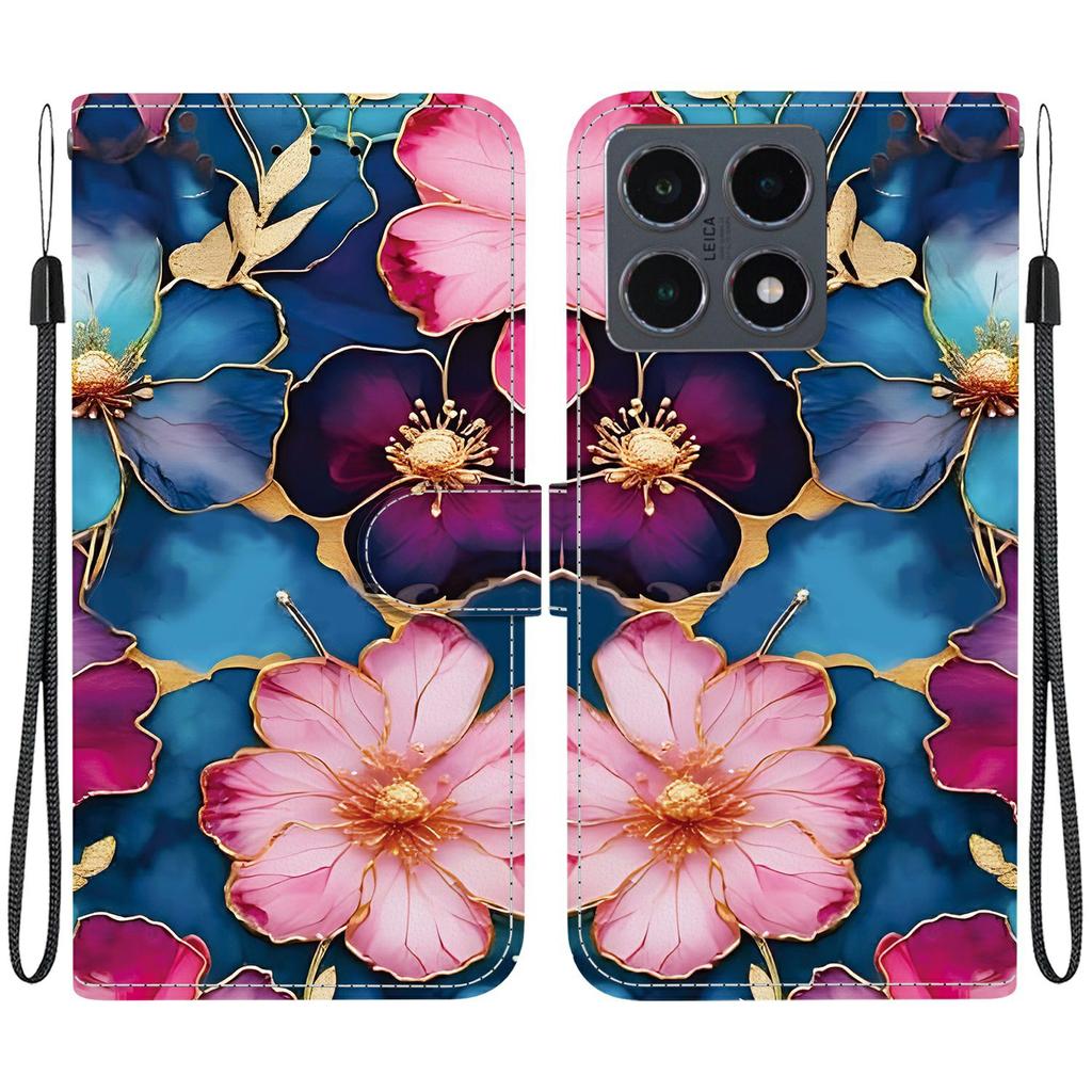 For Xiaomi 15T Wallet Case Pattern Printing Leather Stand Phone Cover with Strap