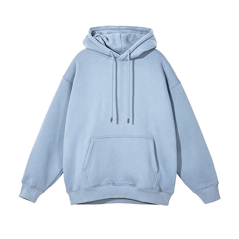Unisex Heavyweight Hoodie: Solid Color American Street Style for Autumn/Winter