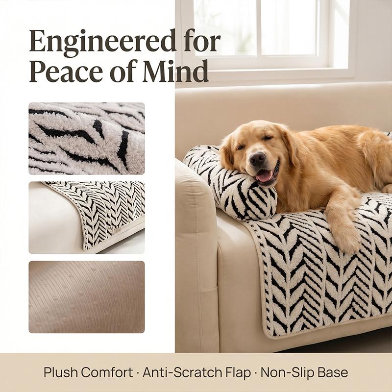 Cat and Dog Sofa Bed, Plush Pet Sofa Bed with Cushion, Indoor Cat and Puppy Non-Slip Furniture Protector