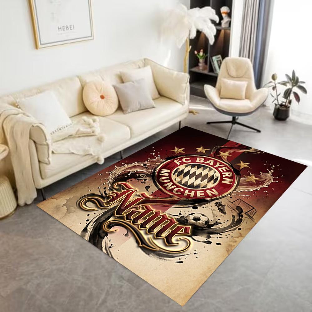 FC Bayern München Fan Art Teppich Design für Studentenwohnheim Küche Esszimmer Spielzimmer Rutschfester Teppich Anime Büro Dekoration Geburtstags-/Weihnachtsgeschenk