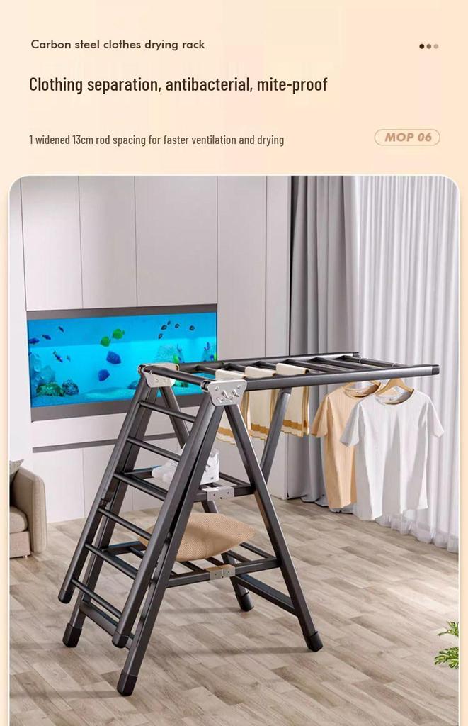 Indoor Foldable Clothes Drying Rack: Floor-Standing Design for Home, Balcony, Bedroom, Baby Clothes and Quilts