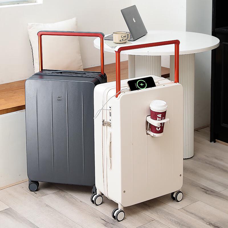 LONE WOLF Stylish ABS&PC Zipper Travel Suitcase