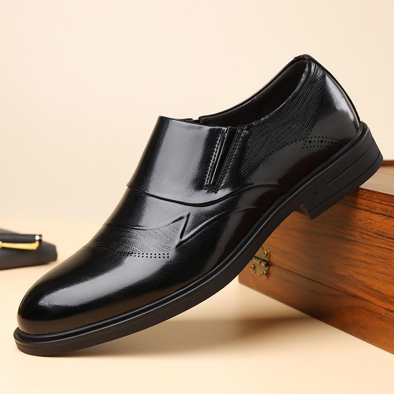 Fashion Leisure Walk Mens Business Casual Shoes Handmade Leather Loafers Rubber Bottom Oxford Footwear Classic Man Slip On Walking Shoes