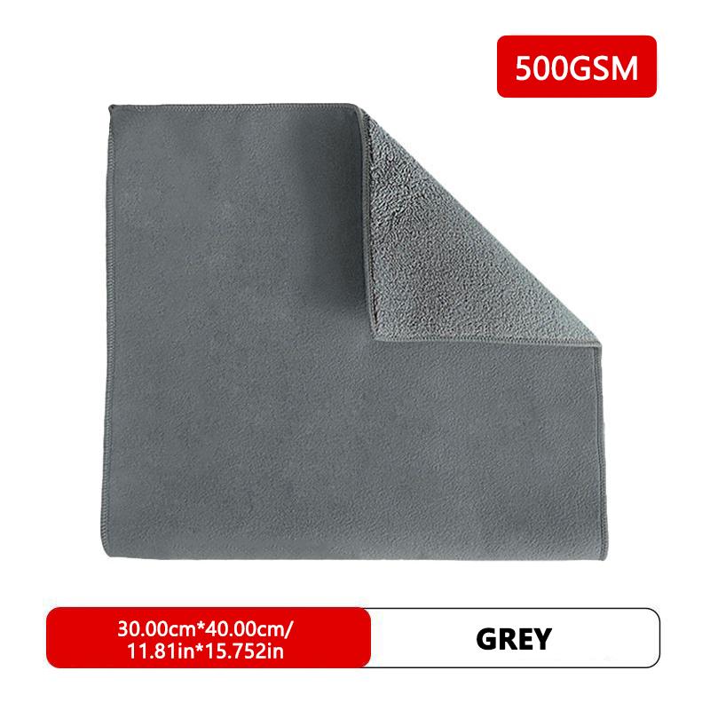SEAMETAL Microfiber Car Wash Drying Towel 500GSM Ultra Absorbent Car Cleaning Towels Double-Sided Coral Velvet Suede Clean Cloth