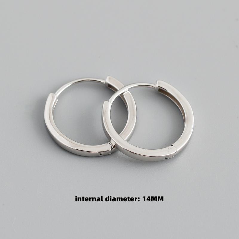 Gold Plated 925 Sterling Silver Hoop Earrings Women Trendy Ear Bone Perforated Design for Weddings