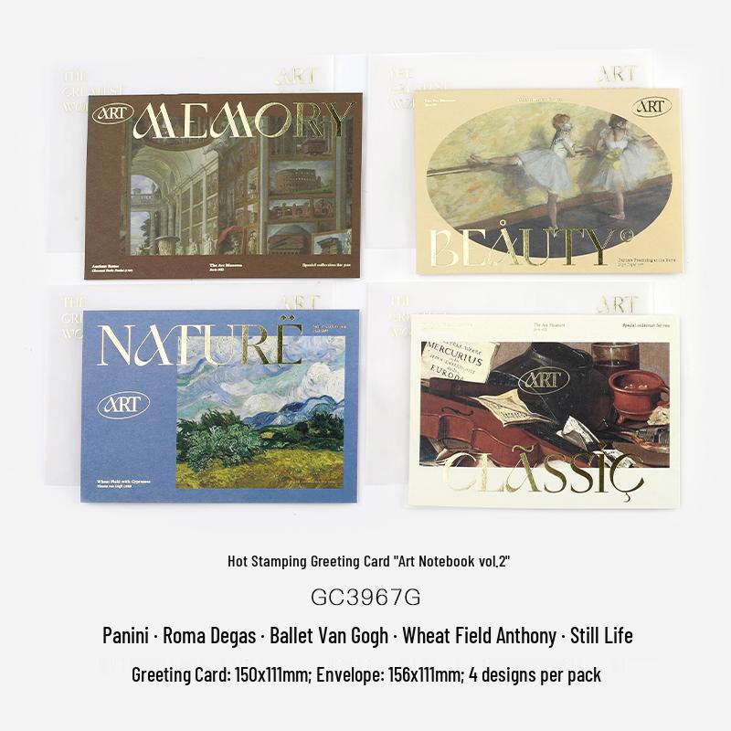 Retro Oil Painting Foldable Greeting Card & Envelope Set - Art Sketchbook Edition