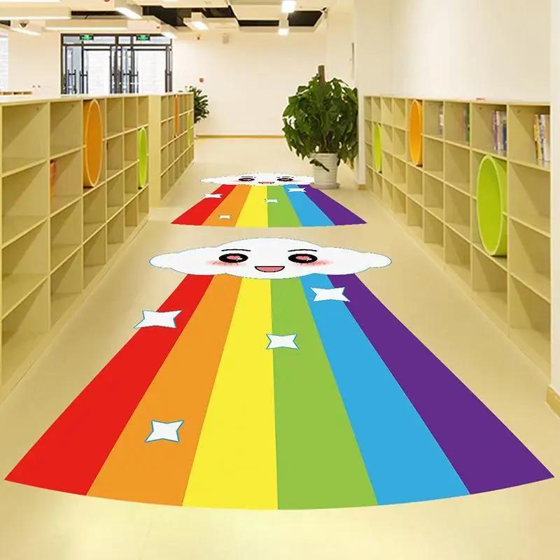 Nordyckie Odporne na Ścieranie Naklejki Podłogowe Dekoracja Pokojów Dziecięcych Szkoły Przedszkola Kreskówka Tor do Biegania Centra Handlowe Plakaty