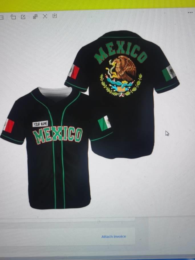 Mexico baseball team element print summer v-neck button-down baseball jersey