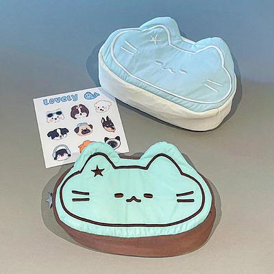 Kawaii Soft Cat Pencil Case Cute Cartoon Pencil Bag Stationery Storage Bag High-Capacity Cosmetics Bag School Office Supplies