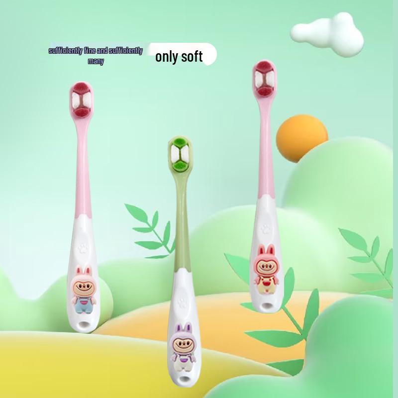 Periuță de dinți moale pentru copii Labubu Cartoon Cat Paw - Design drăguț cu zece mii de peri.