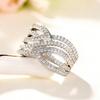Classic Copper Alloy Zircon Ring Ladies Jewelry Wedding Promise Party Gift