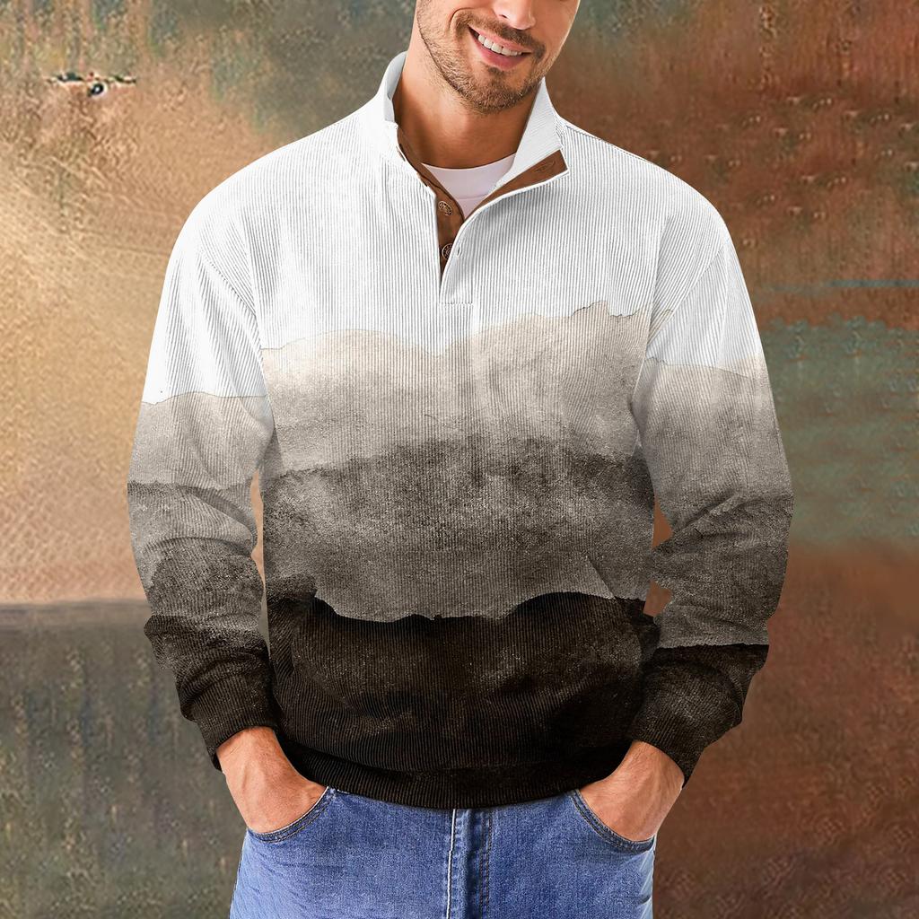 Men's Retro Casual Gradient Printed Sweatshirt