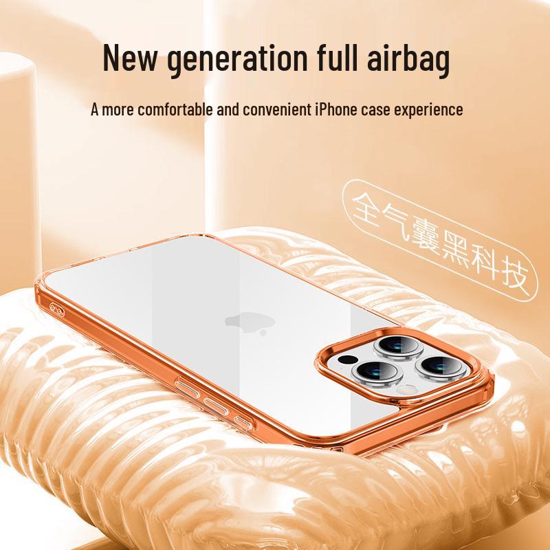 iPhone 14/15 Transparent Airbag Anti-Drop Case with Back Panel