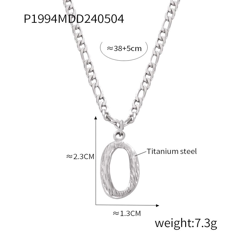 Simple Light Luxury Titanium Steel 26 Letter Necklace Niche Non-Fading Necklace Gold Tree Pattern Jewelry
