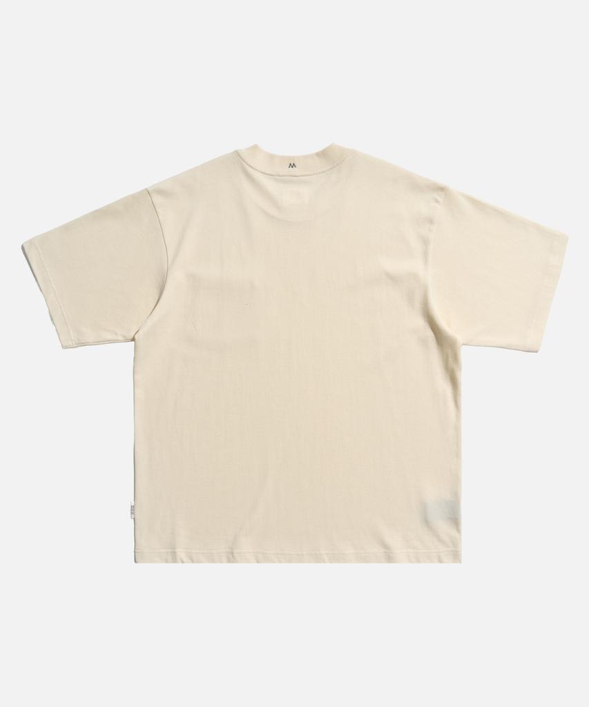 Mideueobdeiteu Vertical Ribbed Pocket Ss Tee Tee Cream