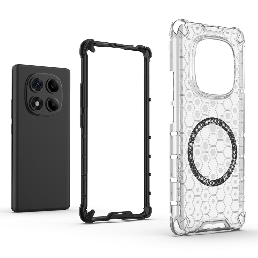 For Xiaomi Redmi Note 14 Pro 4G Case Compatible with MagSafe Honeycomb Design TPU+PC Phone Cover