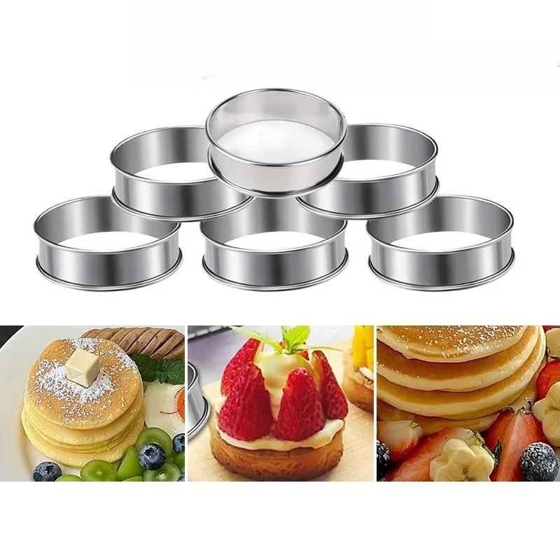 Stainless Steel Mousse Cake Mold Heat-Resistant Perforated round Tart Ring Cookie Cutter Pastry Circle Baking Tool