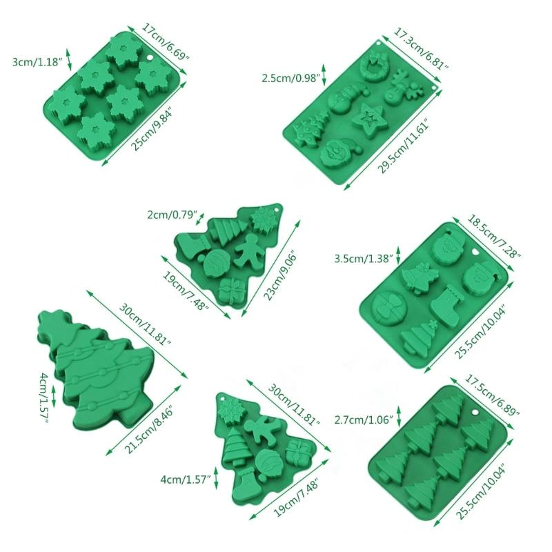Christmas Themed Chocolate Moulds Mousse Molds Silicone Material Baking Gadgets