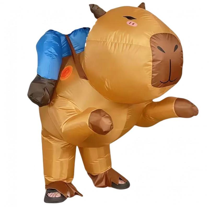 Halloween Kapybara Nafukovací Kostým Maskot Oblek Velikost pro Dospělé Děti Cosplay Párty Rekvizita