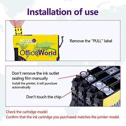 Cartouche d'encre - OfficeWorld - 603 XL - Compatible Epson - Pack de 4 - Grande capacité